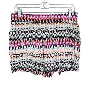 Women's Wildfox Printed Shorts Multi-Color Elastic Waistband 5" Inseam Size M